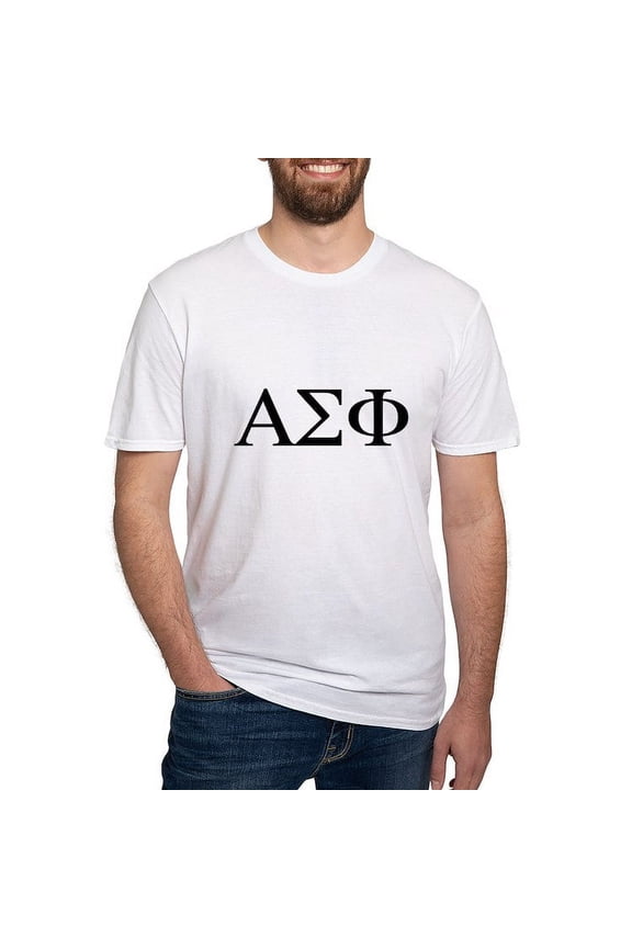 - Alpha Sigma Phi Greek Letters Black T Shirt - Fitted T-Shirt, Vintage Fit Soft Cotton Tee