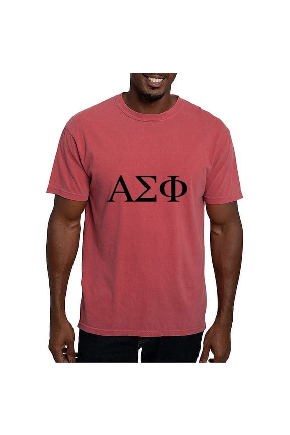 - Alpha Sigma Phi Greek Letters Black T Shirt - Mens Comfort Colors Shirt