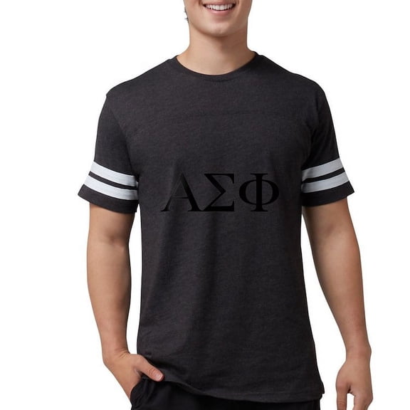 CafePress - Alpha Sigma Phi Greek Letters Black T Shirt - Mens Football Shirt