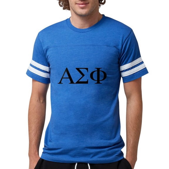 CafePress - Alpha Sigma Phi Greek Letters Black T Shirt - Mens Football Shirt