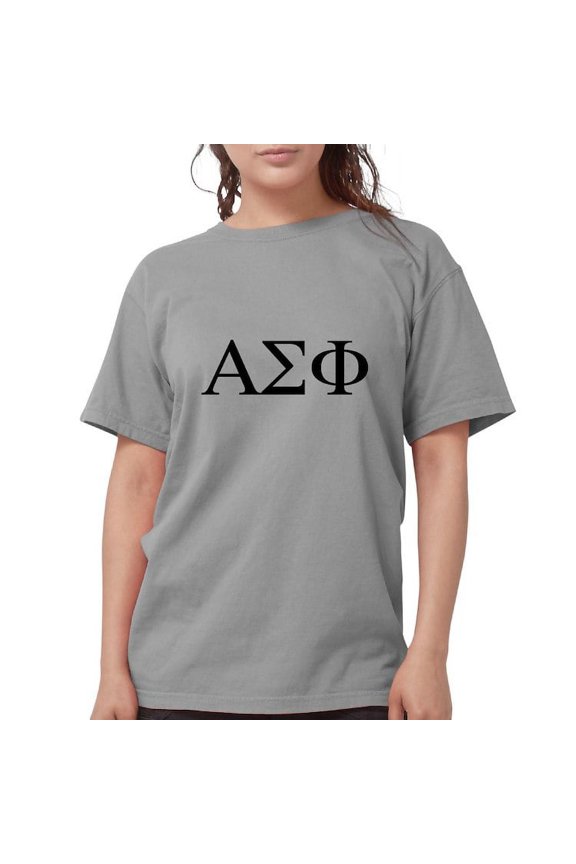 - Alpha Sigma Phi Greek Letters Black T Shirt - Womens Comfort Colors® Shirt