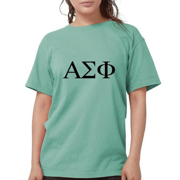 CafePress - Alpha Sigma Phi Greek Letters Black T Shirt - Womens Comfort Colors® Shirt