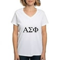 thumbnail image 1 of CafePress - Alpha Sigma Phi Greek Letters Black T Shirt - Womens Cotton V-Neck T-shirt, 1 of 4