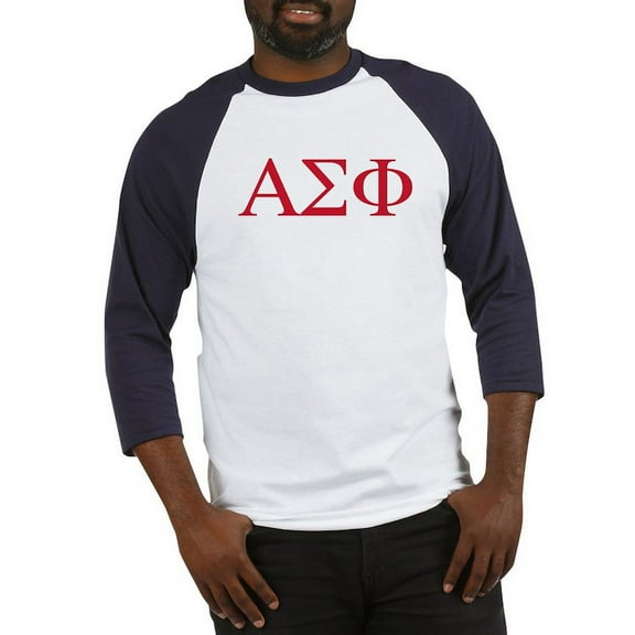 CafePress - Alpha Sigma Phi Greek Letters Cardinal Baseball Jersey - Cotton Baseball Jersey, 3/4 Raglan Sleeve Shirt