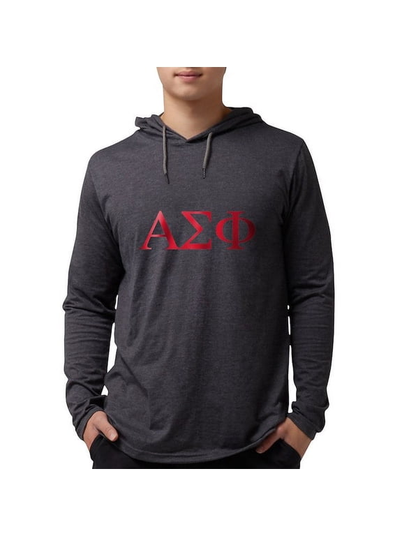 - Alpha Sigma Phi Greek Letters Cardinal Long Sleeve T Shirt - Mens Hooded Shirt