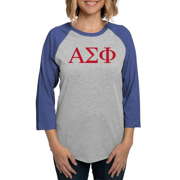 CafePress - Alpha Sigma Phi Greek Letters Cardinal Long Sleeve T Shirt - Womens Baseball Tee