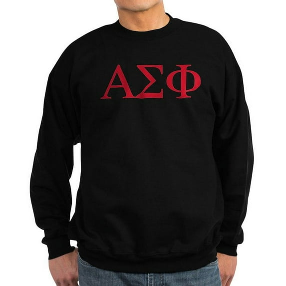 CafePress - Alpha Sigma Phi Greek Letters Cardinal Sweatshirt - Classic Crew Neck Sweatshirt