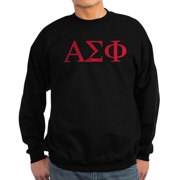 CafePress - Alpha Sigma Phi Greek Letters Cardinal Sweatshirt - Classic Crew Neck Sweatshirt