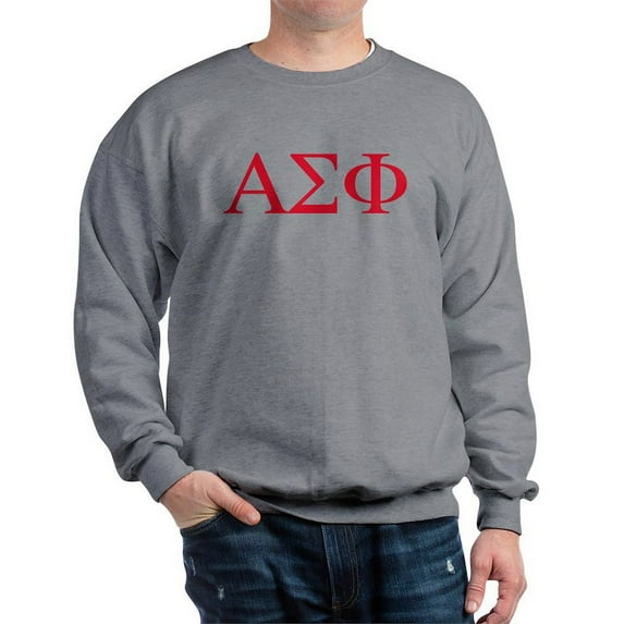 CafePress - Alpha Sigma Phi Greek Letters Cardinal Sweatshirt - Crew Neck Sweatshirt