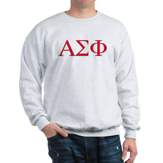 CafePress - Alpha Sigma Phi Greek Letters Cardinal Sweatshirt - Crew Neck Sweatshirt