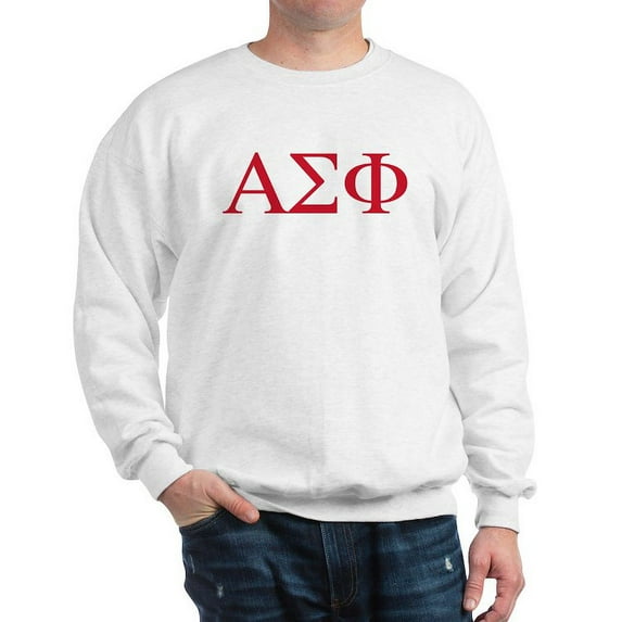 CafePress - Alpha Sigma Phi Greek Letters Cardinal Sweatshirt - Crew Neck Sweatshirt