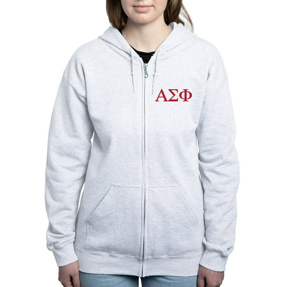 CafePress - Alpha Sigma Phi Greek Letters Cardinal Sweatshirt - Women's Zip Hoodie