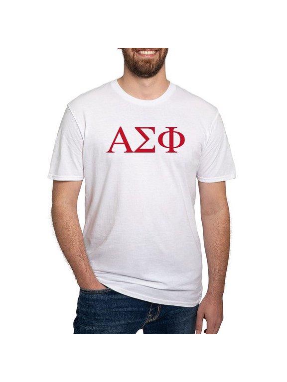 - Alpha Sigma Phi Greek Letters Cardinal T Shirt - Fitted T-Shirt, Vintage Fit Soft Cotton Tee