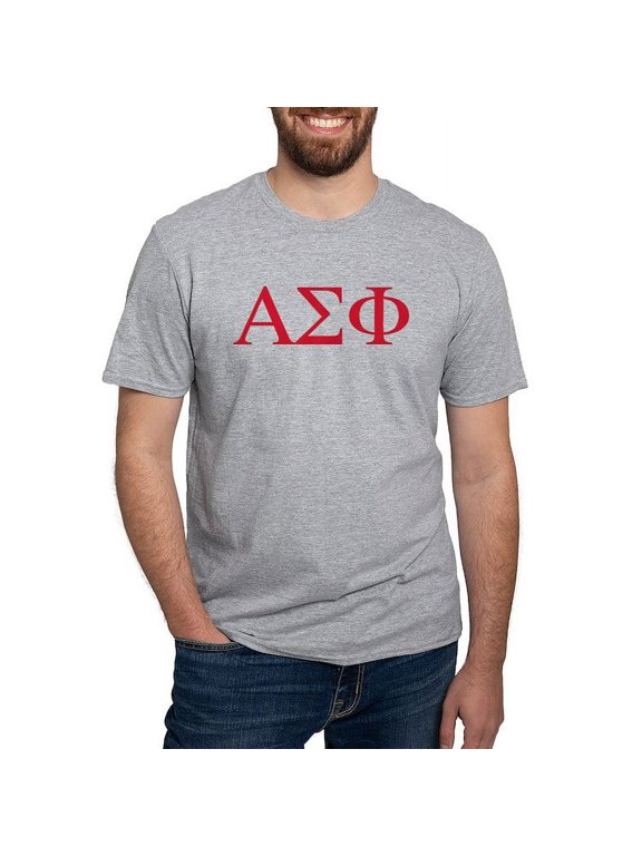 - Alpha Sigma Phi Greek Letters Cardinal T Shirt - Fitted T-Shirt, Vintage Fit Soft Cotton Tee