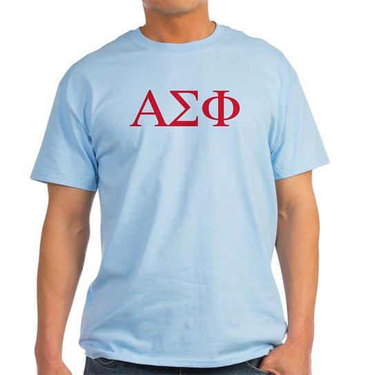 CafePress - Alpha Sigma Phi Greek Letters Cardinal T Shirt - Men's Classic Cotton T-Shirts