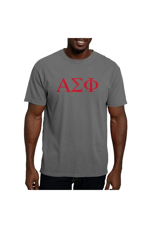 - Alpha Sigma Phi Greek Letters Cardinal T Shirt - Mens Comfort Colors Shirt