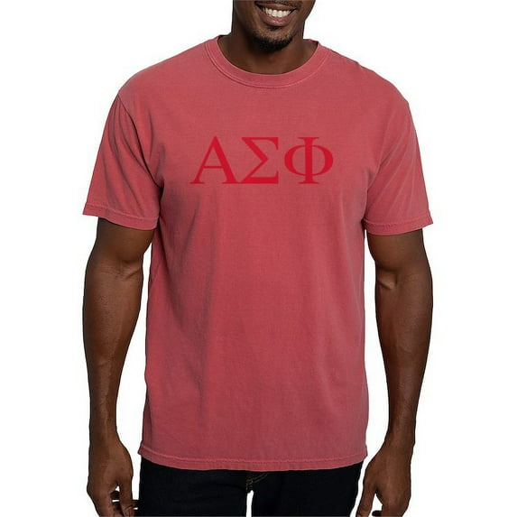 CafePress - Alpha Sigma Phi Greek Letters Cardinal T Shirt - Mens Comfort Colors Shirt