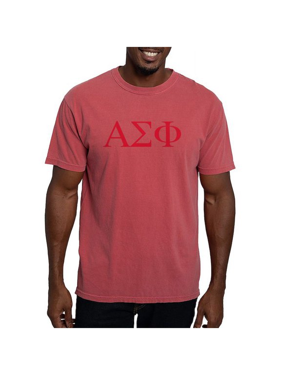 - Alpha Sigma Phi Greek Letters Cardinal T Shirt - Mens Comfort Colors Shirt