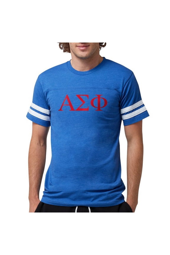 - Alpha Sigma Phi Greek Letters Cardinal T Shirt - Mens Football Shirt