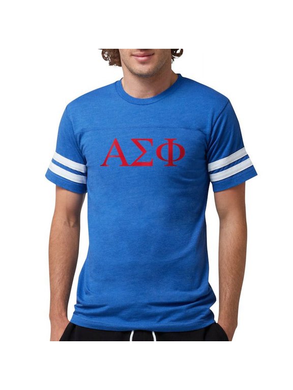 - Alpha Sigma Phi Greek Letters Cardinal T Shirt - Mens Football Shirt