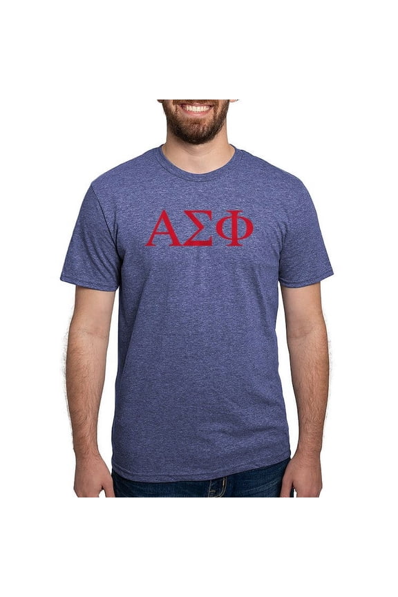- Alpha Sigma Phi Greek Letters Cardinal T Shirt - Mens Tri-blend T-Shirt