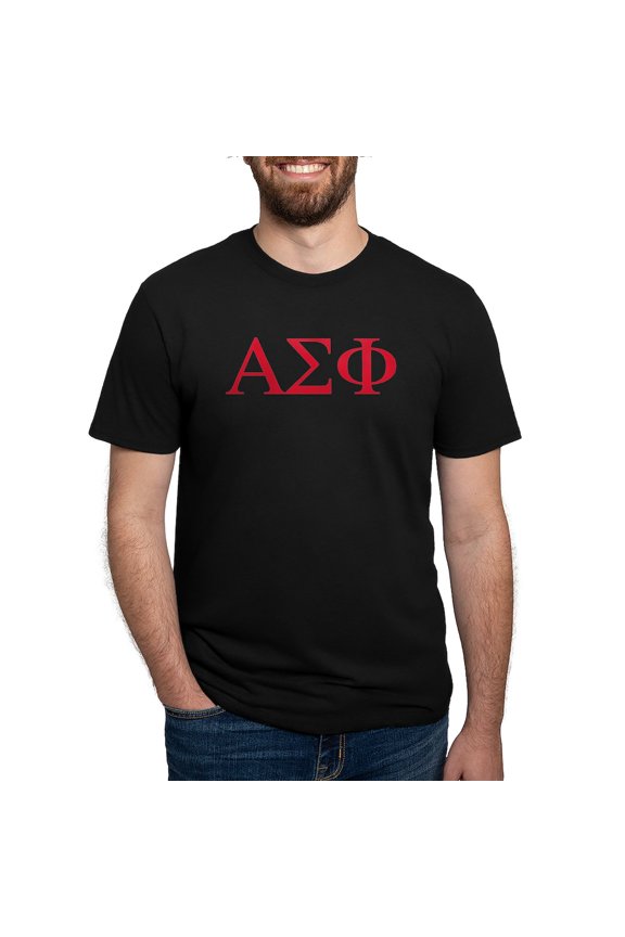 - Alpha Sigma Phi Greek Letters Cardinal T Shirt - Mens Tri-blend T-Shirt