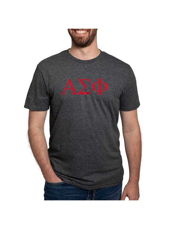 - Alpha Sigma Phi Greek Letters Cardinal T Shirt - Mens Tri-blend T-Shirt