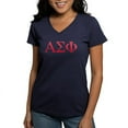 thumbnail image 1 of CafePress - Alpha Sigma Phi Greek Letters Cardinal T Shirt - Women's V-Neck Dark T-Shirt, 1 of 4
