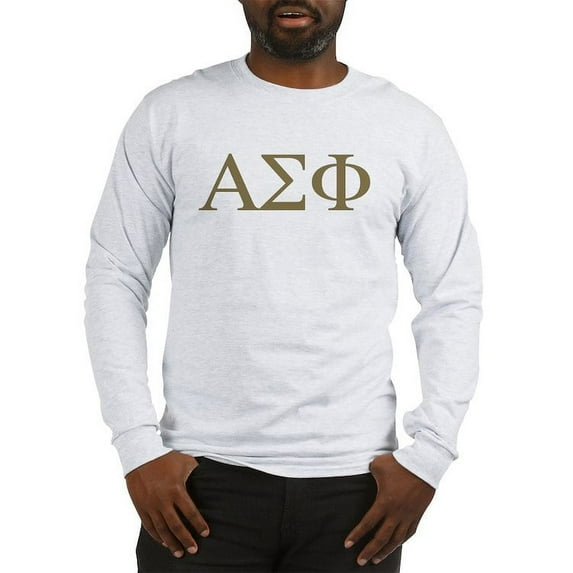 CafePress - Alpha Sigma Phi Greek Letters Gold Long Sleeve T Shirt - Unisex Cotton Long Sleeve T-Shirt
