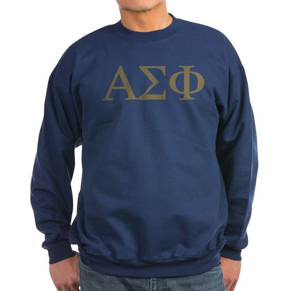 CafePress - Alpha Sigma Phi Greek Letters Gold Sweatshirt - Classic Crew Neck Sweatshirt