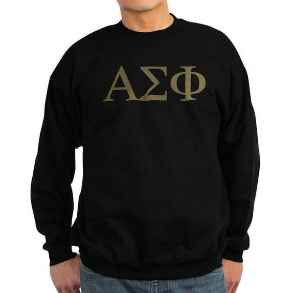 CafePress - Alpha Sigma Phi Greek Letters Gold Sweatshirt - Classic Crew Neck Sweatshirt