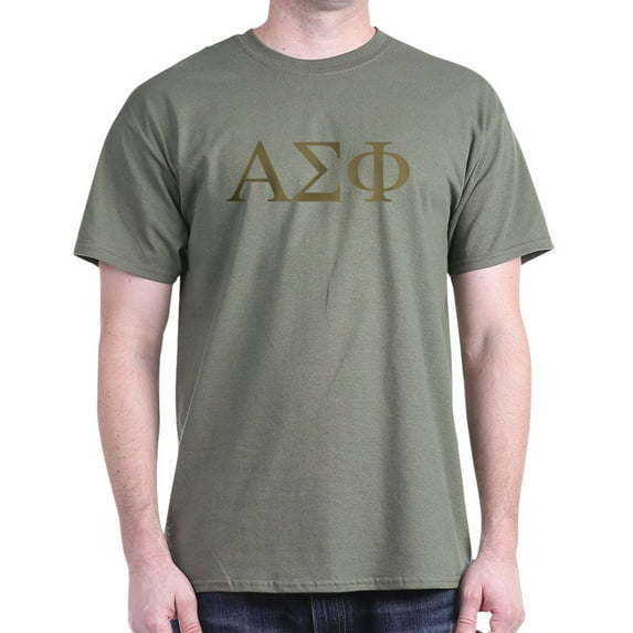 CafePress - Alpha Sigma Phi Greek Letters Gold T Shirt - Men's Classic Graphic Cotton T-Shirt