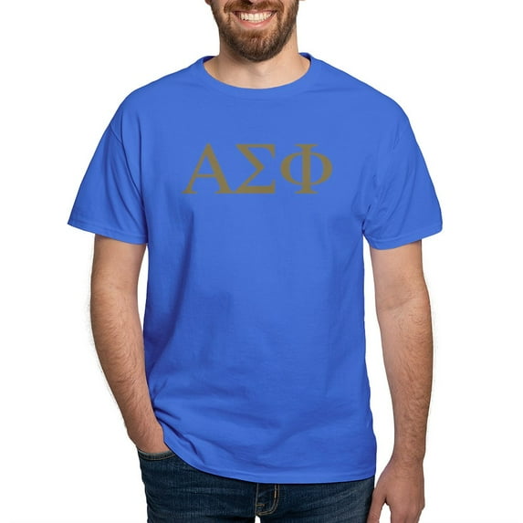 CafePress - Alpha Sigma Phi Greek Letters Gold T Shirt - Men's Classic Graphic Cotton T-Shirt