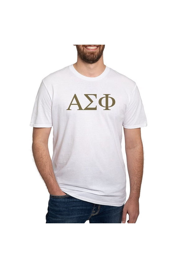 - Alpha Sigma Phi Greek Letters Gold T Shirt - Fitted T-Shirt, Vintage Fit Soft Cotton Tee