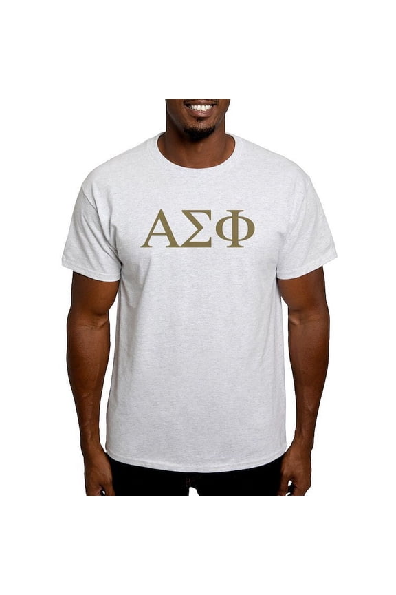- Alpha Sigma Phi Greek Letters Gold T Shirt - Men's Classic Graphic T-Shirt