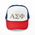 thumbnail image 1 of CafePress - Alpha Sigma Phi Greek Letters Gold - Adjustable Unisex Printed Trucker Hat with Mesh Back, 1 of 10