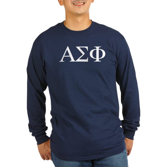 CafePress - Alpha Sigma Phi Greek Letters White Long Sleeve T Shirt - Long Sleeve Dark T-Shirt