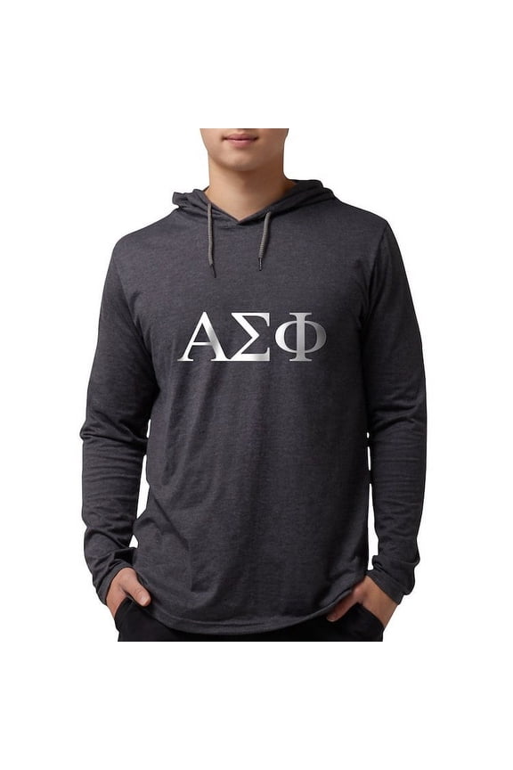 - Alpha Sigma Phi Greek Letters White Long Sleeve T Shirt - Mens Hooded Shirt