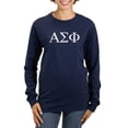 thumbnail image 1 of CafePress - Alpha Sigma Phi Greek Letters White Long Sleeve T Shirt - Women's Long Sleeve Graphic Tee Casual Fit, 1 of 4