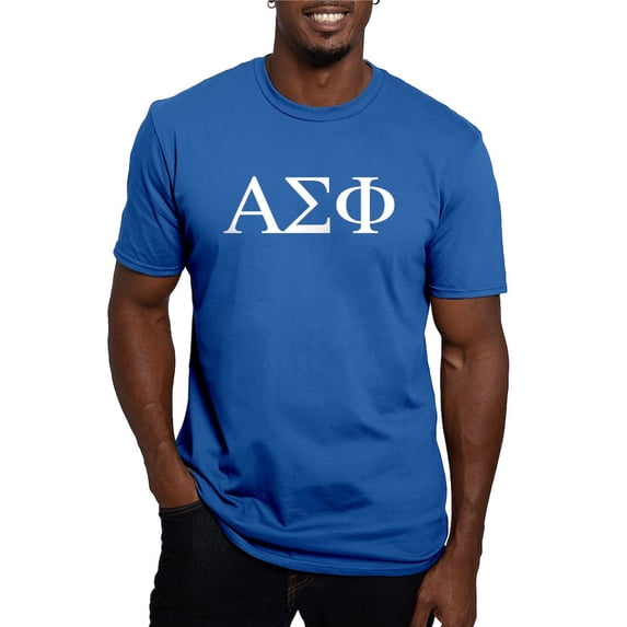CafePress - Alpha Sigma Phi Greek Letters White T Shirt - Men's Fitted T-Shirt