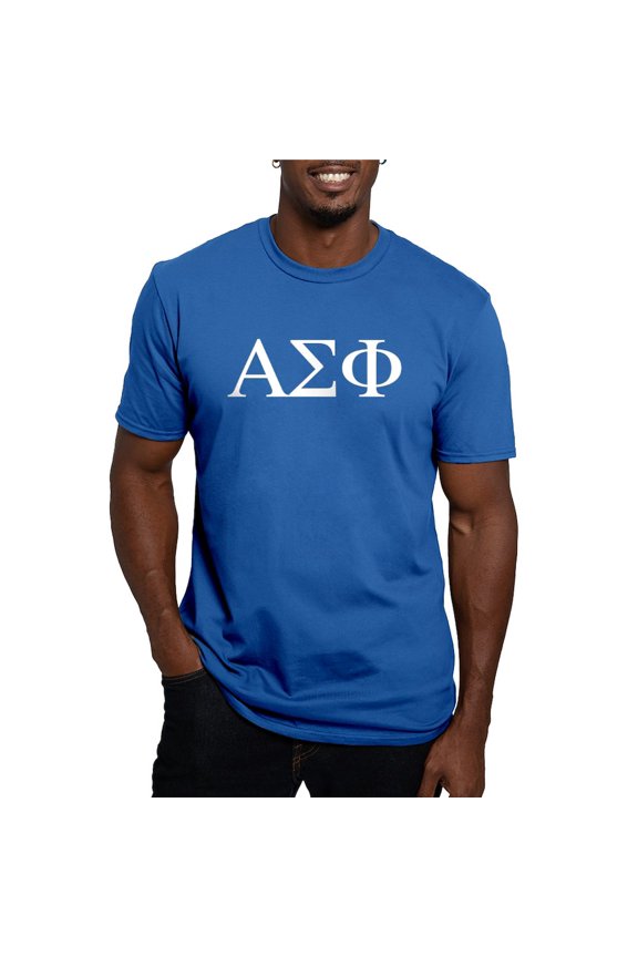 - Alpha Sigma Phi Greek Letters White T Shirt - Men's Fitted T-Shirt