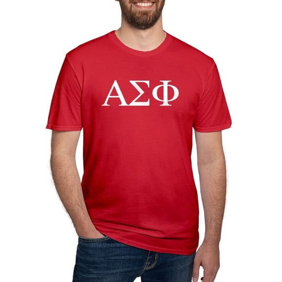 CafePress - Alpha Sigma Phi Greek Letters White T Shirt - Men's Fitted T-Shirt