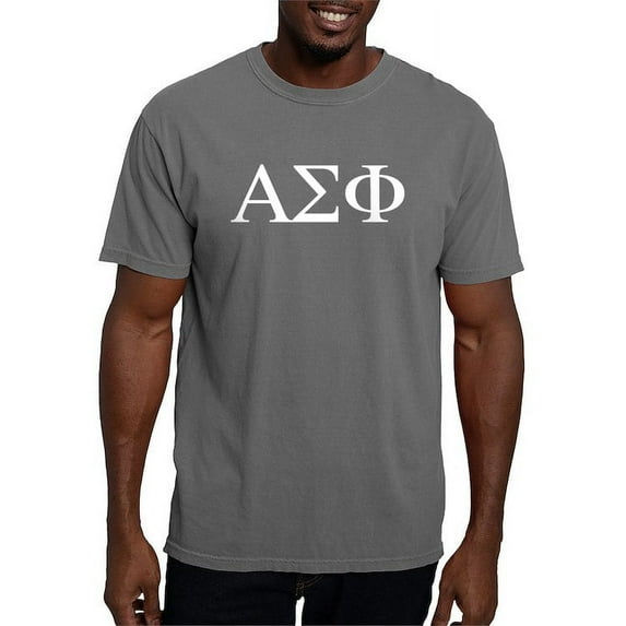 CafePress - Alpha Sigma Phi Greek Letters White T Shirt - Mens Comfort Colors Shirt