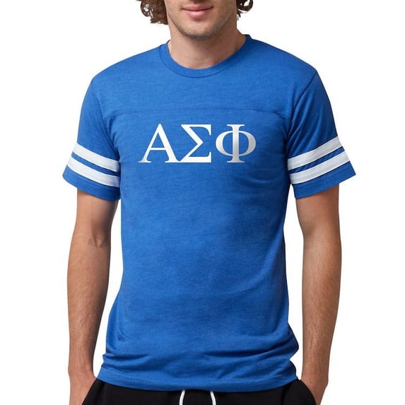 CafePress - Alpha Sigma Phi Greek Letters White T Shirt - Mens Football Shirt