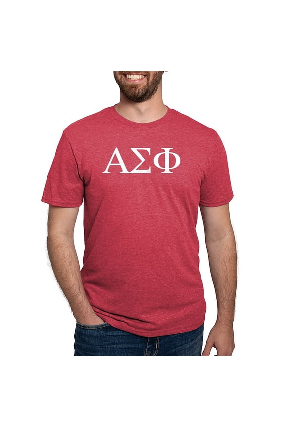 - Alpha Sigma Phi Greek Letters White T Shirt - Mens Tri-blend T-Shirt