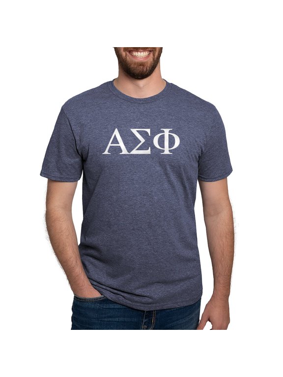 - Alpha Sigma Phi Greek Letters White T Shirt - Mens Tri-blend T-Shirt