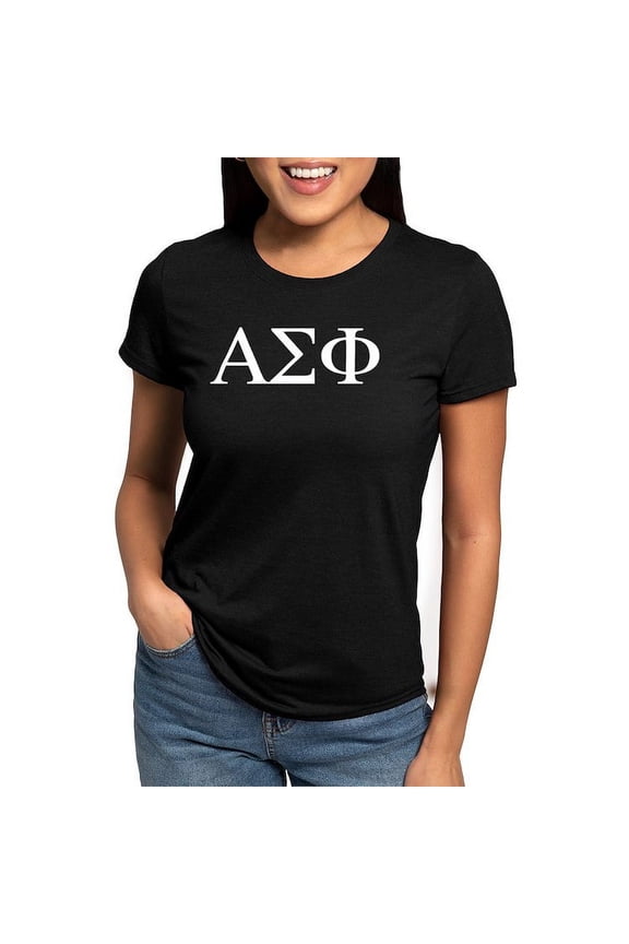 - Alpha Sigma Phi Greek Letters White T Shirt - Womens Tri-blend T-Shirt