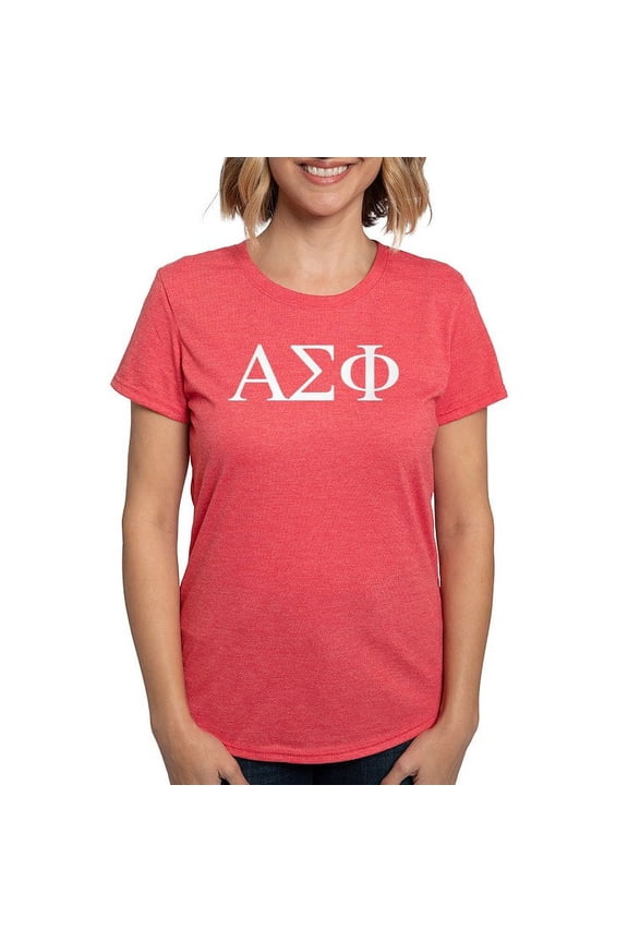 - Alpha Sigma Phi Greek Letters White T Shirt - Womens Tri-blend T-Shirt