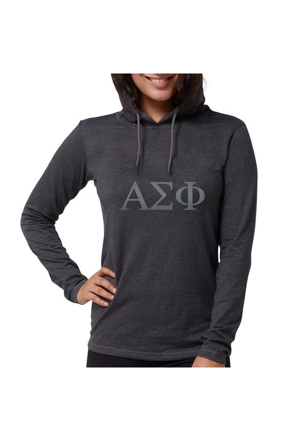 - Alpha Sigma Phi Greek Stone Long Sleeve T Shirt - Womens Hooded Shirt