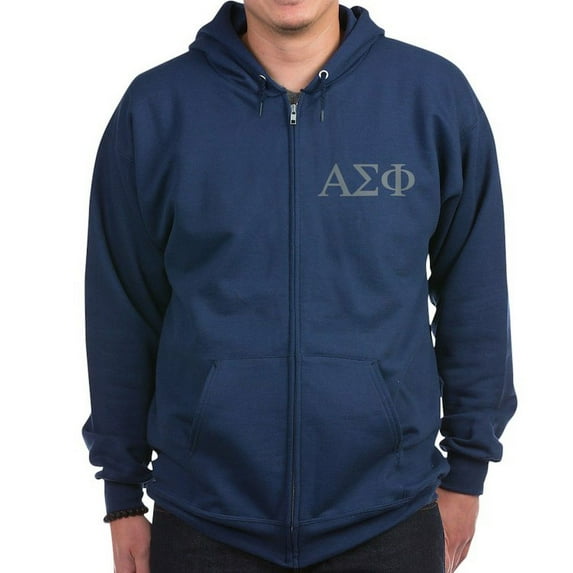 CafePress - Alpha Sigma Phi Greek Stone Sweatshirt - Zip Hoodie, Classic Hooded Sweatshirt with Metal Zipper